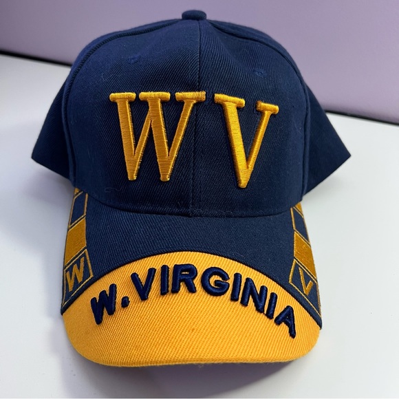 West Virginia University WVU Men’s Baseball Hat Blue & Gold - Picture 1 of 4